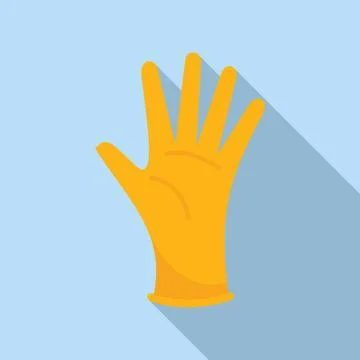 Plastic glove icon flat vector. Doctor rubber Stock Illustration