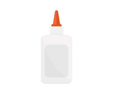 Plastic glue bottle logo design. Stationery concept,  pva glue bottle. Illustrazione stock