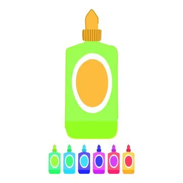 Plastic glue bottle vector cartoon graphic Stock Illustration