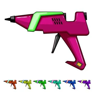 Plastic glue gun cartoon vector graphic Illustration