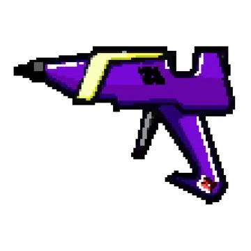 Plastic glue gun pixel art vector illustration Stock Illustration