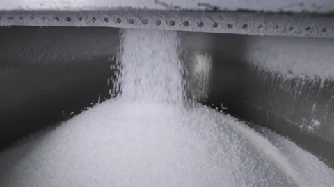 The plastic granules are poured into a large tank. Production of polymer Видео 160351903
