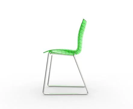 Plastic Green Chair - Side View Stock Illustration