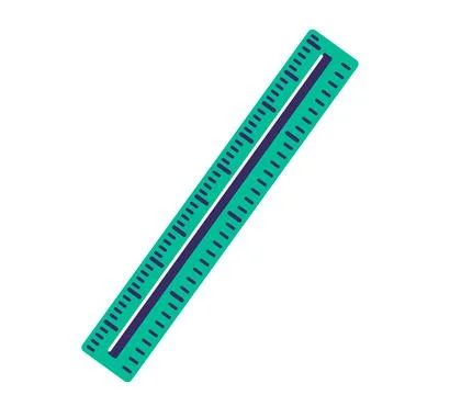 Plastic green ruler vector illustration. Isolated on white background Stock Illustration