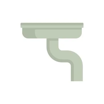 Plastic gutter icon flat isolated vector Stock Illustration