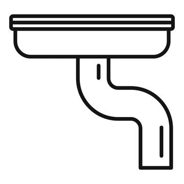 Plastic gutter icon, outline style Illustrazione stock
