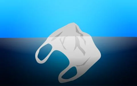 Plastic iceberg on the sea Stock Illustration