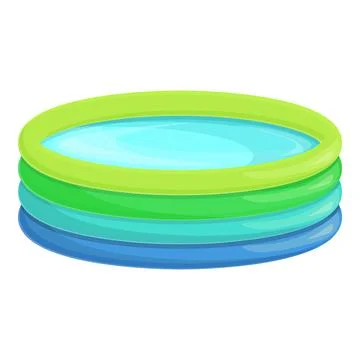 Plastic inflatable pool icon cartoon vector. Float swim Stock Illustration