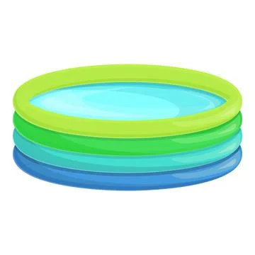 Plastic inflatable pool icon cartoon . Float swim Illustrazione stock