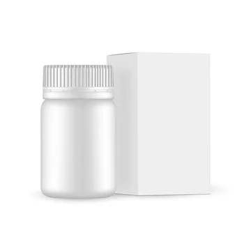 Plastic Jar and Paper Box Stock Illustration