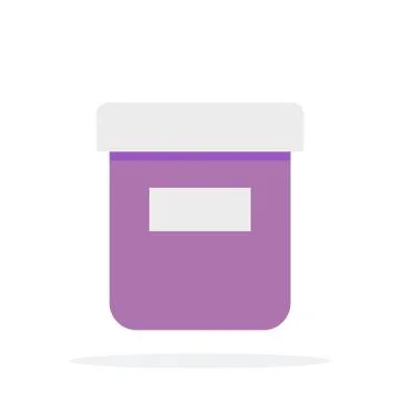 Plastic jar for drugs vector flat material design isolated object on white Stock Illustration