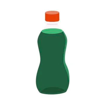 Plastic juice bottle on white background. Vector illustration in trendy flat Stock Illustration