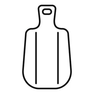 Plastic kitchen cutting board with handle and grooves for draining liquids Illustration