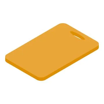 Plastic kitchen cutting board isolated on white background isometric view Stock Illustration