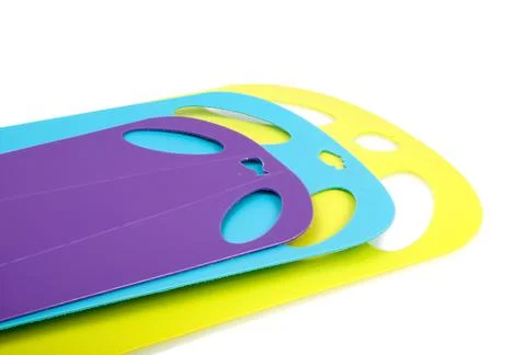 Plastic kitchen cutting board isolated on the white Stock Photos