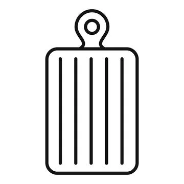 Plastic kitchen cutting board with lines and hanging hole Stock Illustration