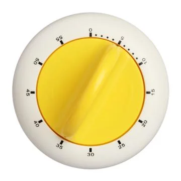 Plastic kitchen timer isolated on white background Stock Photos