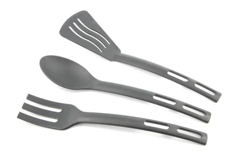 Plastic kitchen utensils Stock Photos