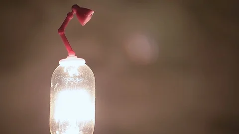 Plastic lamp bulb wall background Stock Footage 117686818