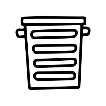 Plastic laundry basket line vector doodle simple icon Stock Illustration