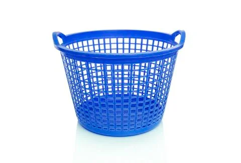Plastic laundry basket. Stock Photos