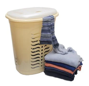 Plastic laundry basket Stock Photos