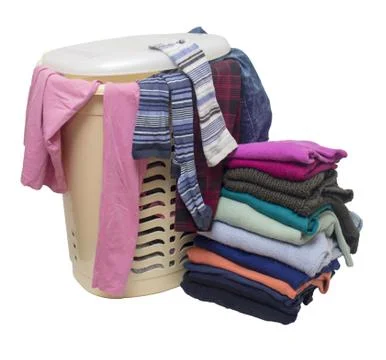 Plastic laundry basket Stock Photos