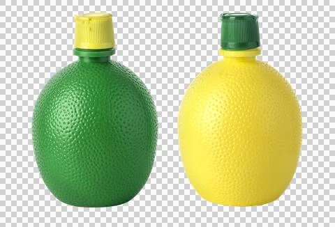 Plastic lemon bottles Stock Photos