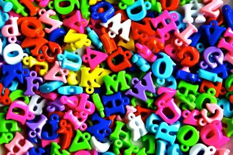 Plastic letter beads Stock Photos