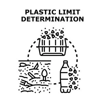 Plastic limit determination process assessing pollution levels Stock Illustration