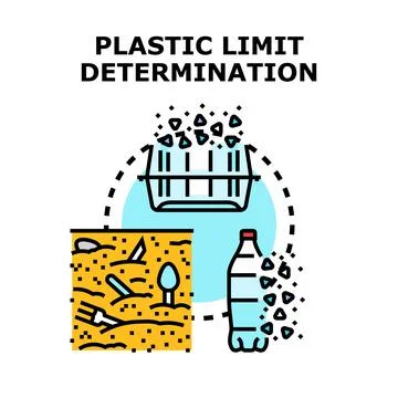 Plastic limit determination process assessing pollution levels Stock Illustration