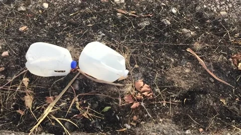 Plastic Litter and garbage in the desert Stock Footage 134908512