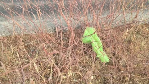Plastic Litter and garbage in the desert Vídeo Stock 134908565