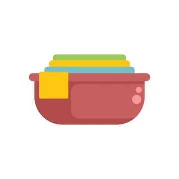 Plastic lunch box holding stack of food containers イラスト素材