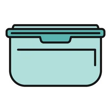 Plastic lunch box icon for storing food Stock Illustration