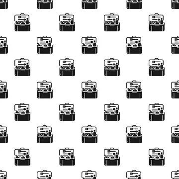 Plastic lunchbox pattern seamless Stock Illustration