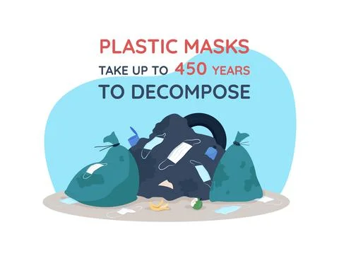 Plastic masks 2D vector web banner, poster Stock Illustration