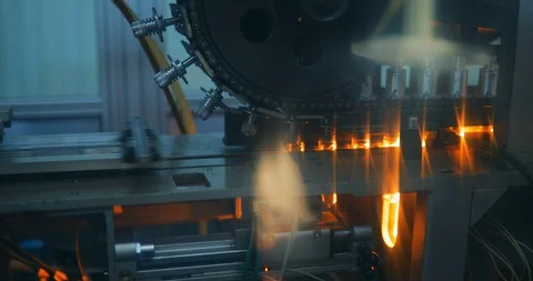 Plastic material of plastic bottles. Special equipment Stock Footage 90209033