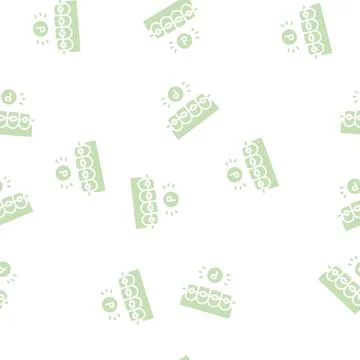 Plastic material tooth braces glyph seamless pattern Stock Illustration