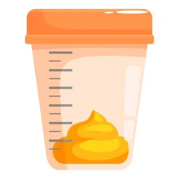 Plastic measuring cup containing mustard for cooking and food preparation Stockillustratie