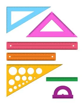 Plastic measuring rulers set. Stock Illustration