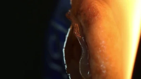 Plastic Melting in Flame Stock Footage 74509813