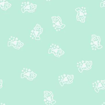 Plastic microbeads in fish line seamless pattern イラスト素材