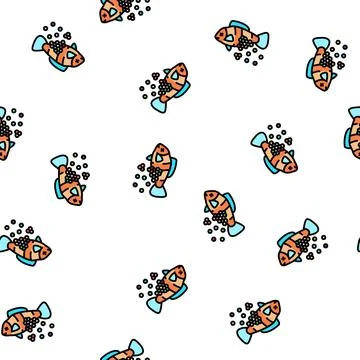 Plastic microbeads in fish vector seamless pattern 스톡 일러스트