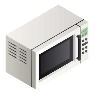 Plastic microwave icon, isometric style Stock Illustration