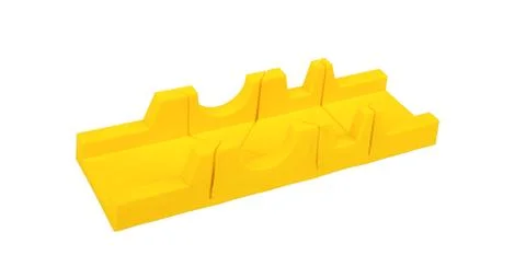 Plastic mitre box on white Stock Photos