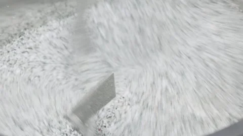 Plastic mixer machine, Plastic Polymer processing, Industrial manufacturing.  Stock Footage 337543613