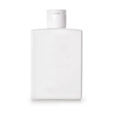 Plastic mockup white rectangular bottle Stock Photos