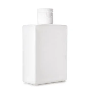 Plastic mockup white rectangular bottle Foto stock