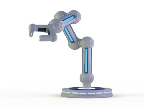 Plastic model of industrial robotics arm Robot manipulator. 3D 스톡 일러스트